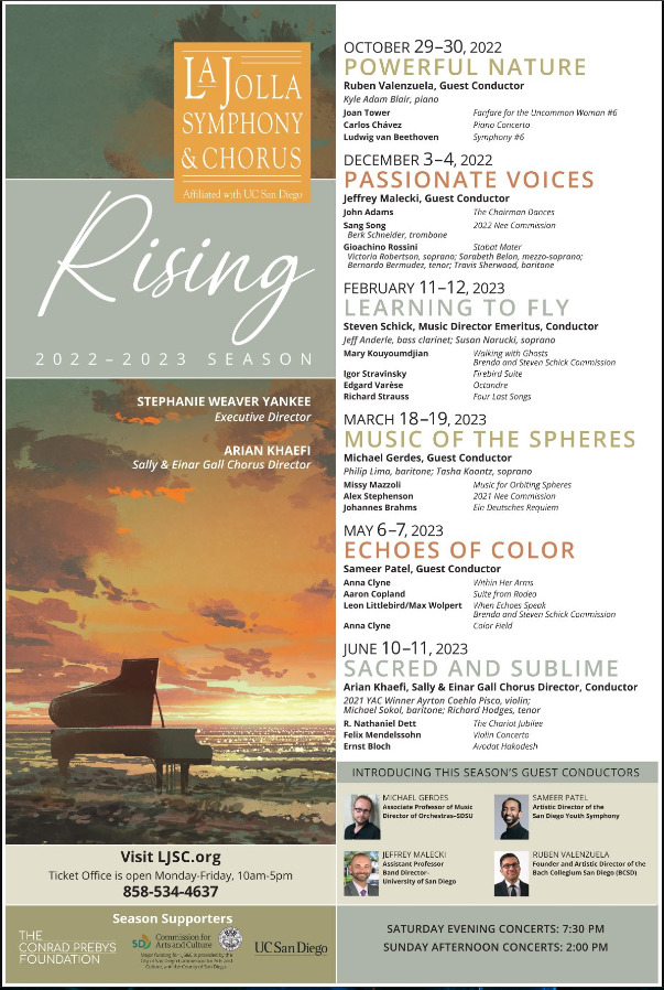 La Jolla Symphony & Chorus Classic. New Works. Choral Masterpieces.